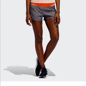 Adidas 3” Vibrant Orange Two Toned Running Climalite Lined Mini Shorts XS